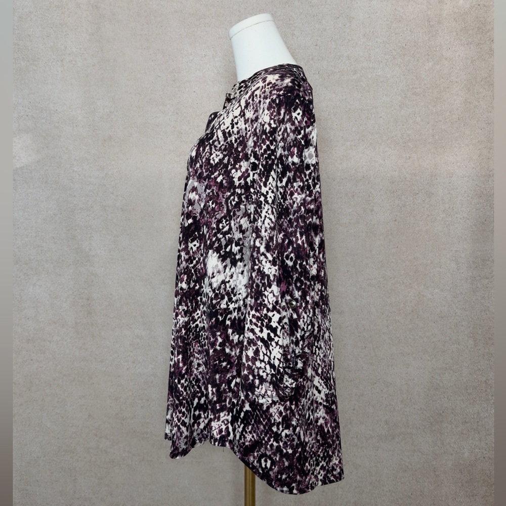 Dear Scarlett Abstract Animal Inspired Print in Rich Plum, Black, & Ivory Tones - Picture 4 of 9